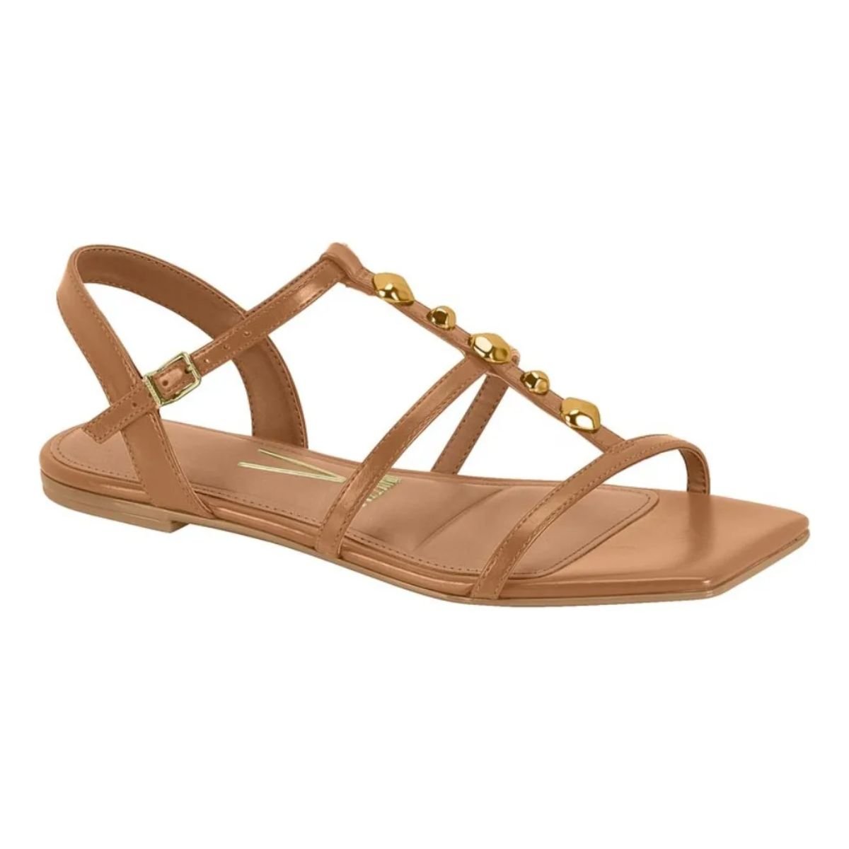 Vizzano Rasteira Napa Feminino Fashion e Leve Camel