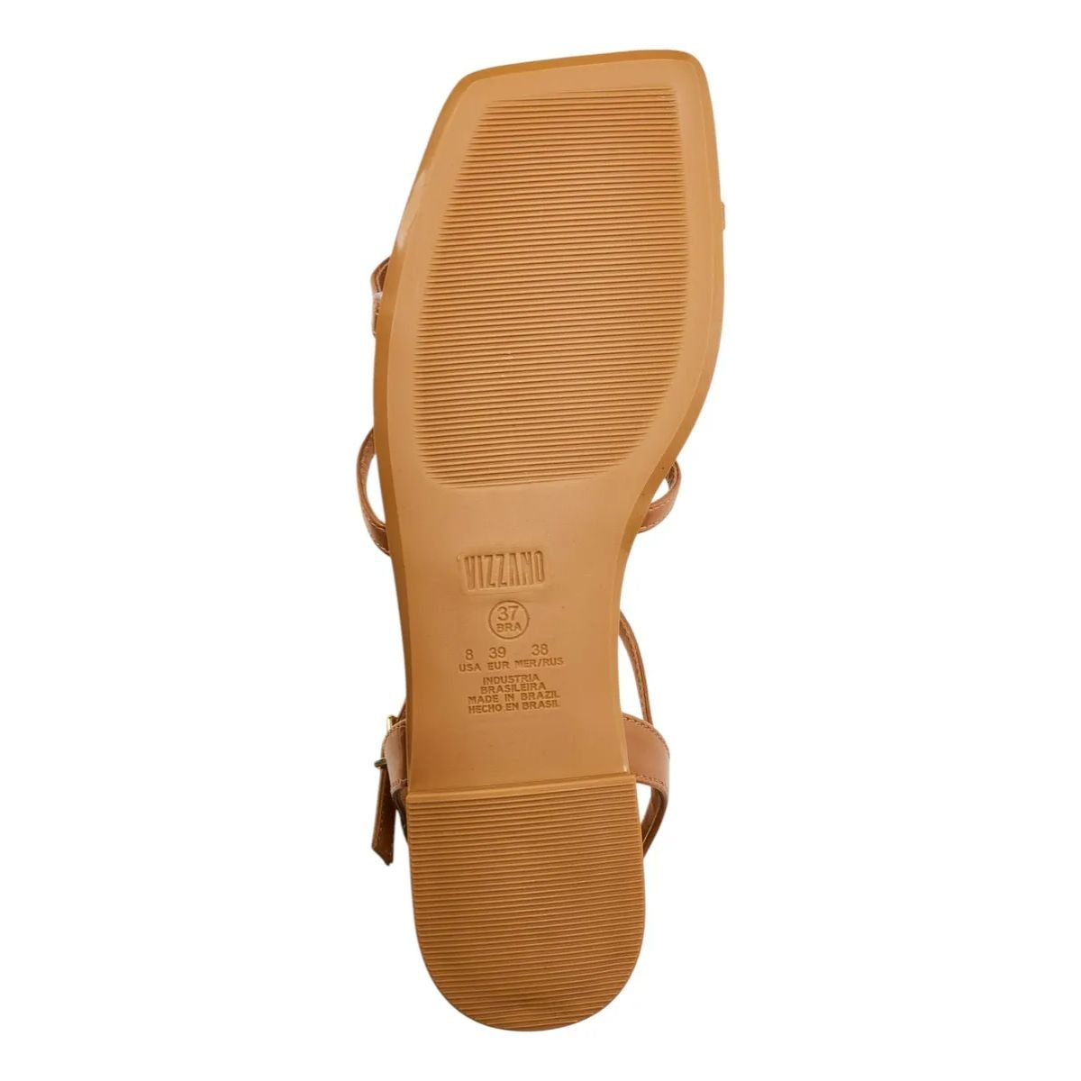 Vizzano Rasteira Napa Feminino Fashion e Leve Camel Marrom 3