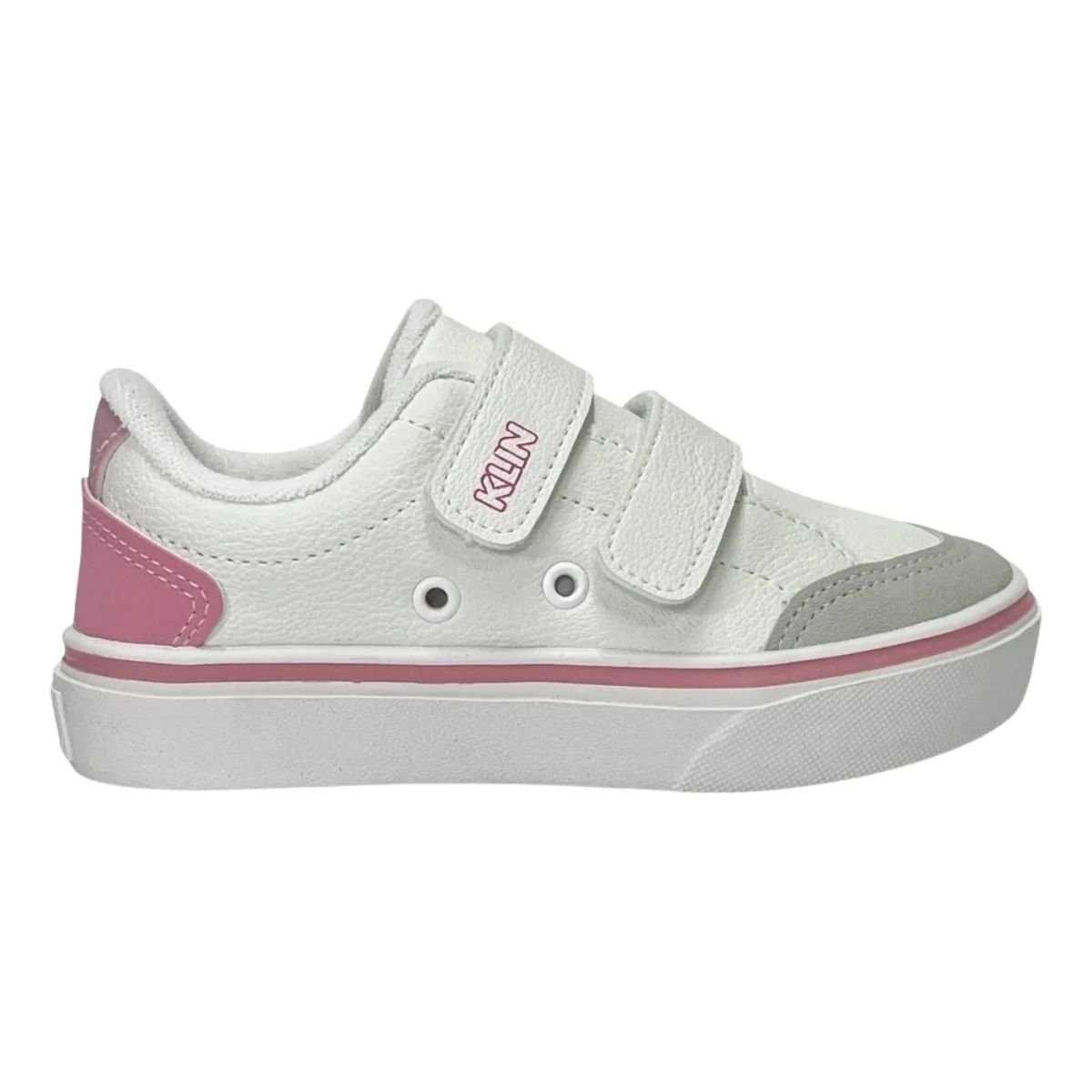 Tenis Infantil Klin Branco Pink Leve e Flexivel Branco 2