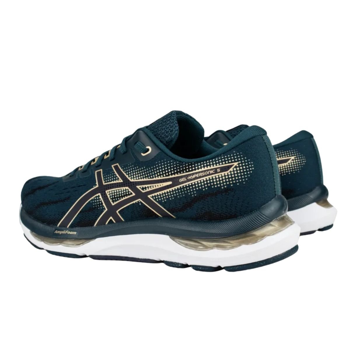 ASICS Gel Hypersonic 5 Tranquil Teal Champagne Conforto Dinamico Azul 4