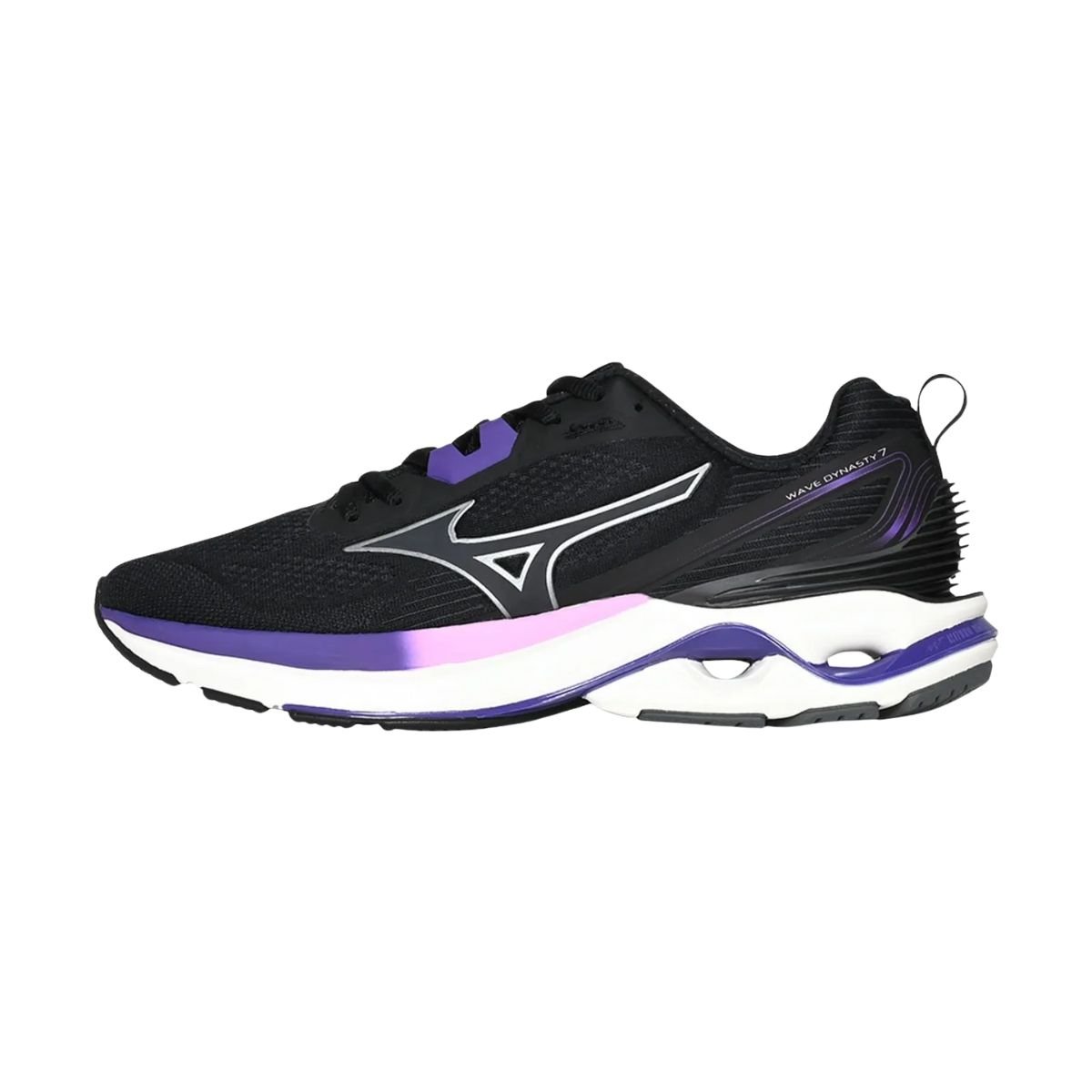Mizuno Wave Dynasty 7: Amortecimento Dinamico Preto-Roxo Preto 2