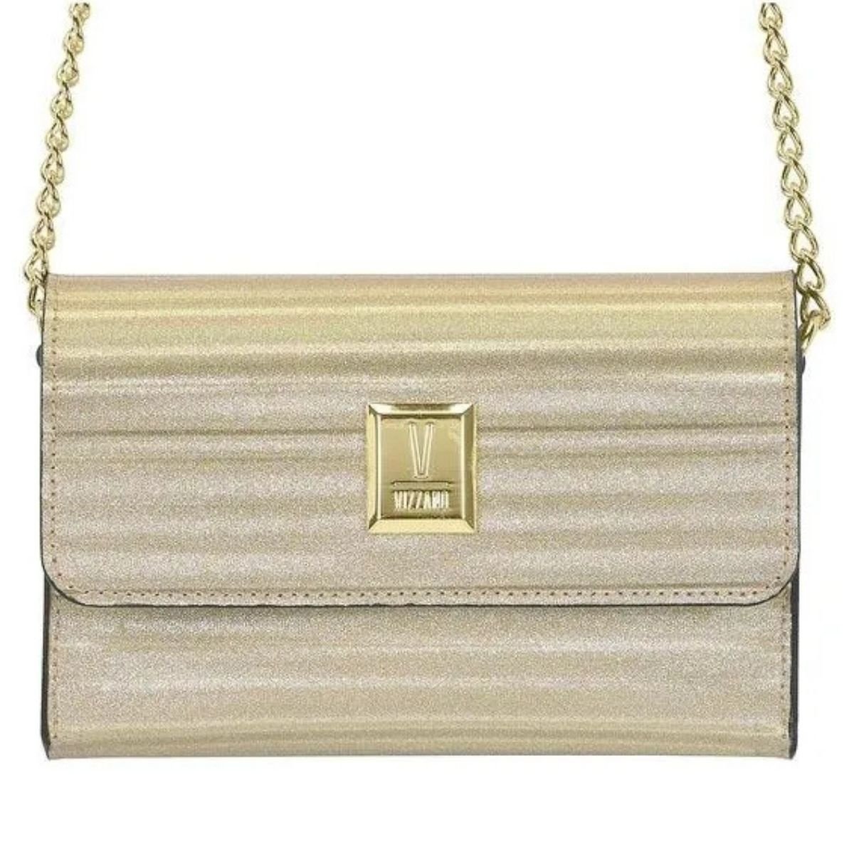 Bolsa Vizzano Shine Dubai Feminia Dourada Casual Glamour