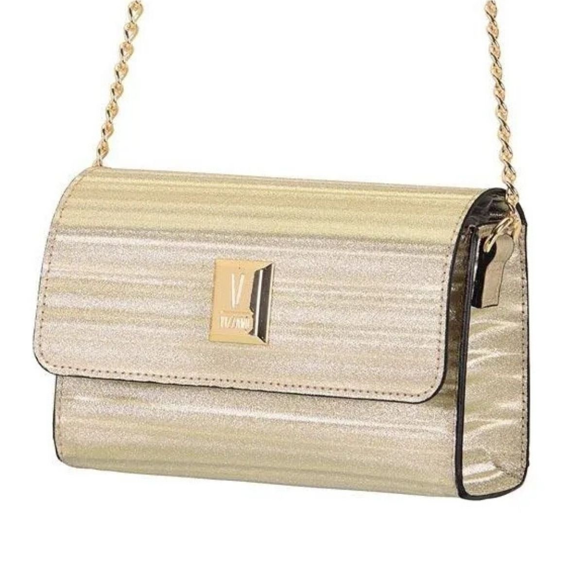 Bolsa Vizzano Shine Dubai Feminia Dourada Casual Glamour Dourado 2