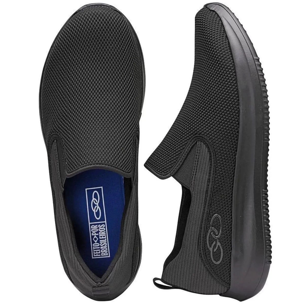 Tenis Olympikus Esportivo Slip On Wellness 2 Masculino Preto Preto 3