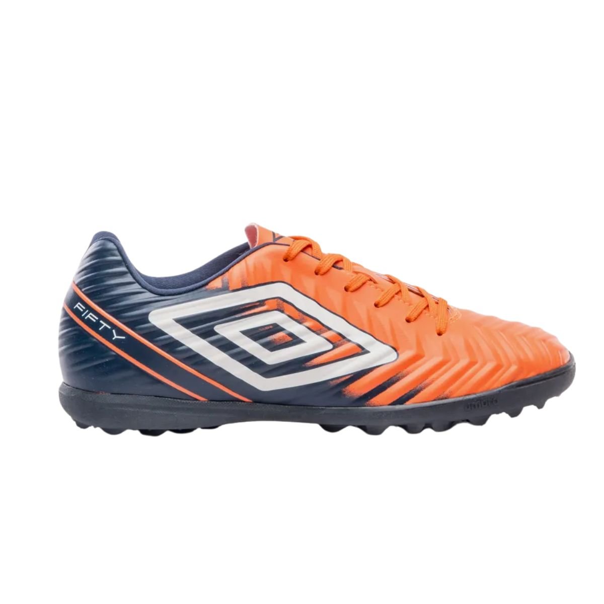 Chuteira Umbro Fifty V Society Masculina Laranja Marinho Branco Laranja/Azul 2