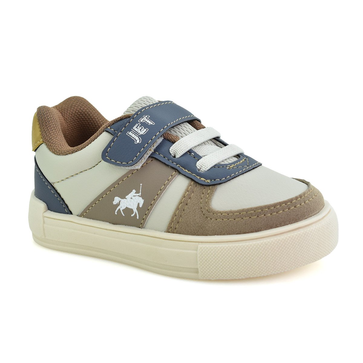 Jet Kids Tenis Bege Stone Meninos Casual Velcro Look Diario