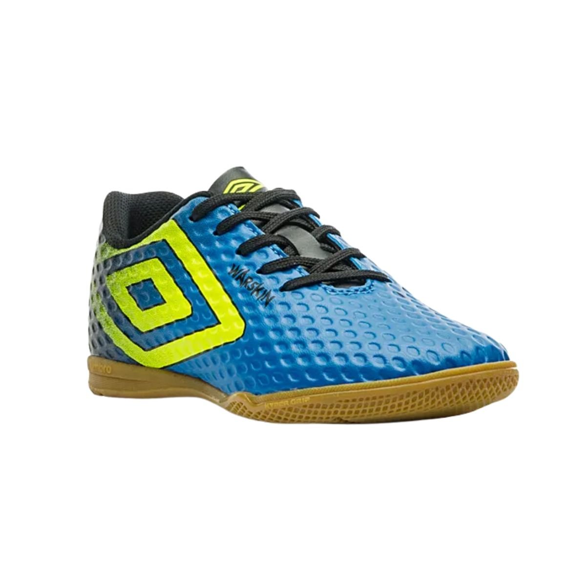 Umbro Warskin Jr Indoor: Agilidade Azul-Limao-Preto