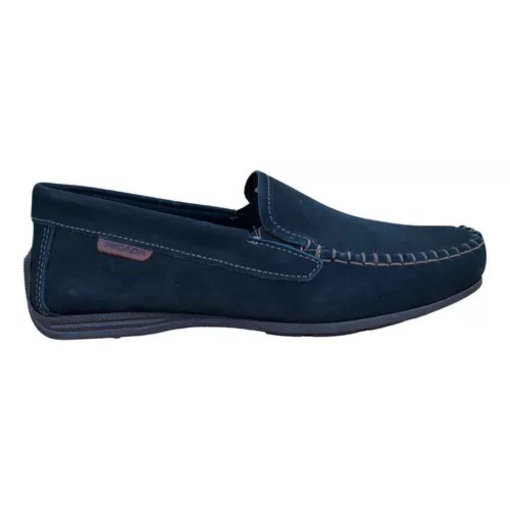 Mocassim Pegada Couro Azul Marinho Elegancia Casual
