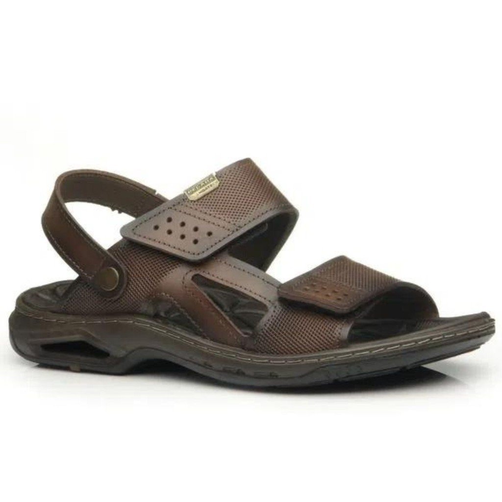 Sandalia Masculina Couro Pegada Marrom Pinhao 133206