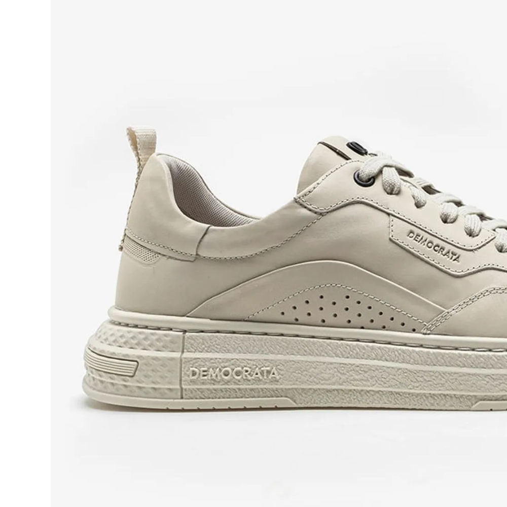 Sapatenis Casual Masculino Democrata Creme 240201 Bege 3