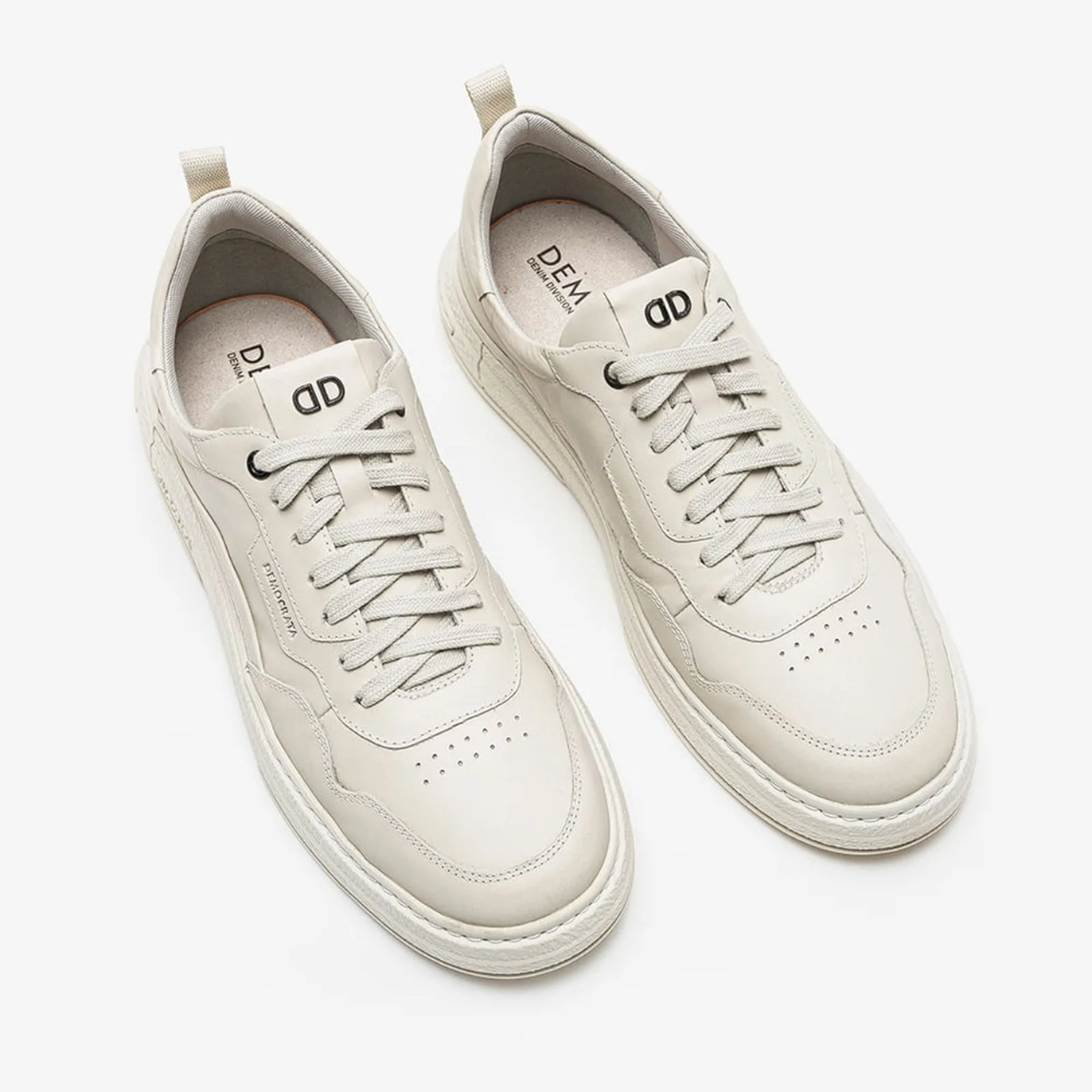 Sapatenis Casual Masculino Democrata Creme 240201 Bege 4
