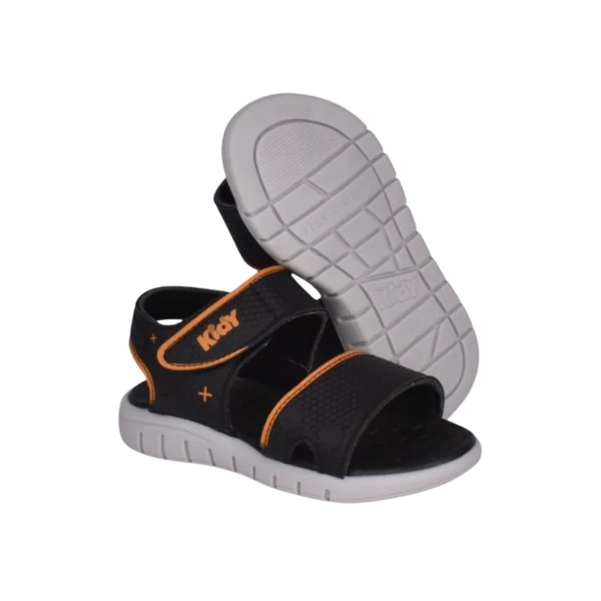 Kidy Sandalia Toys Preto Laranja Aventura Conforto Infantil Preto 4