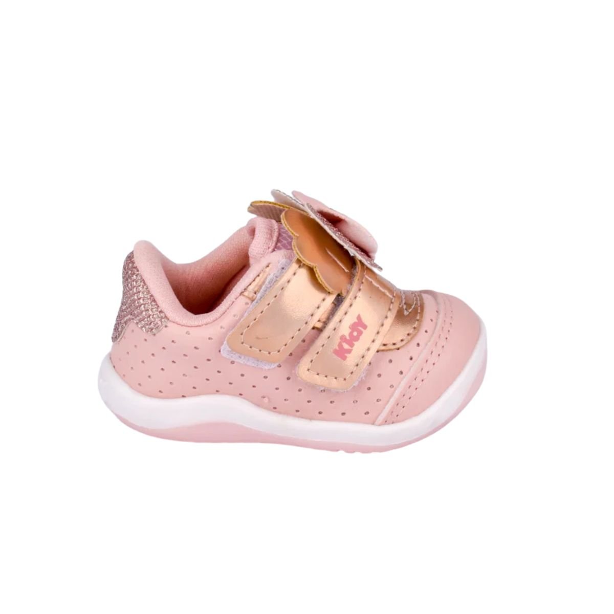 Kidy Tenis Infantil Nude Bronze Movimento Natural Rosa 2