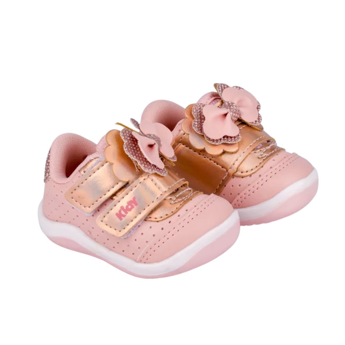 Kidy Tenis Infantil Nude Bronze Movimento Natural Rosa 3