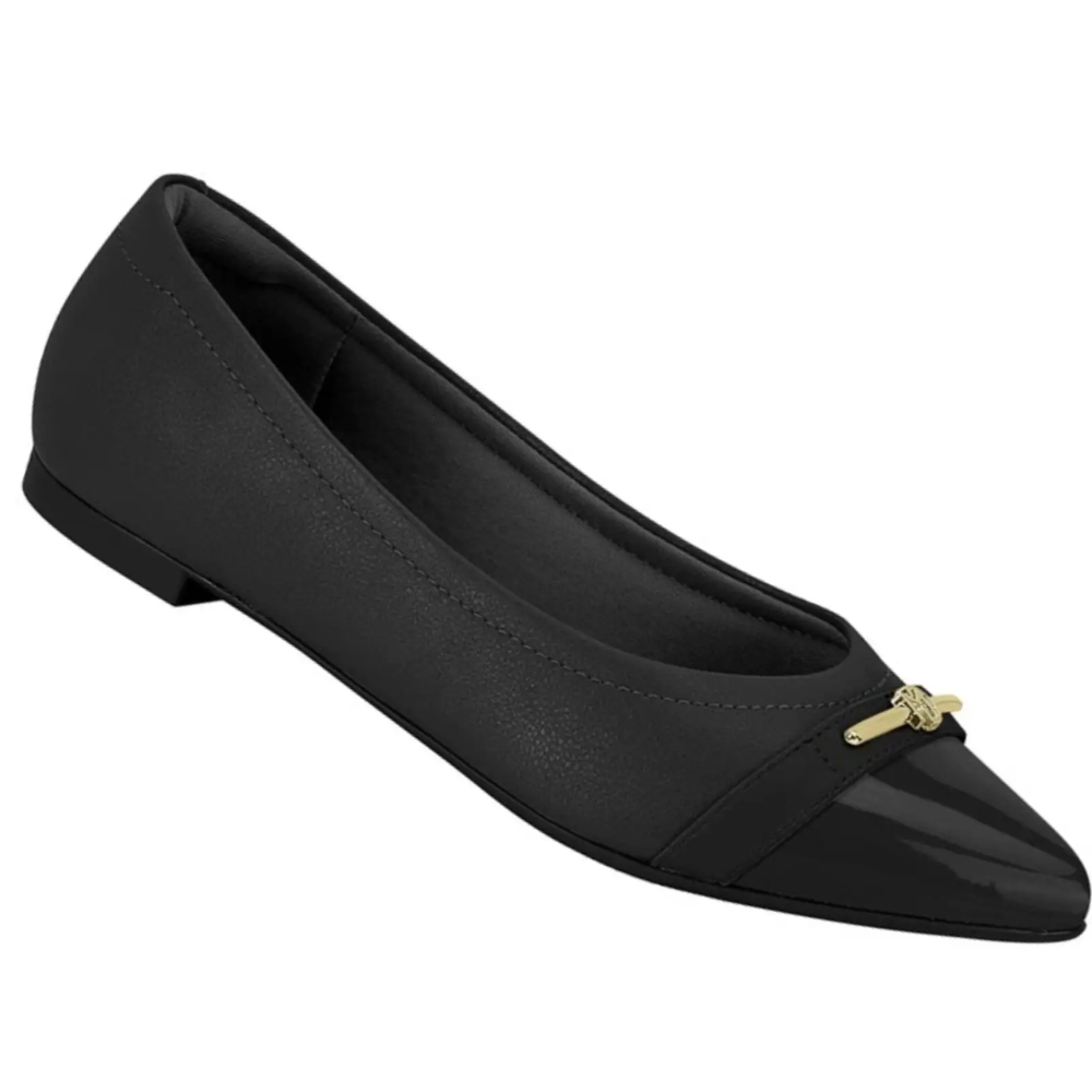 Sapatilha Modare Feminina Bico Fino Elegancia e Conforto Preto 3