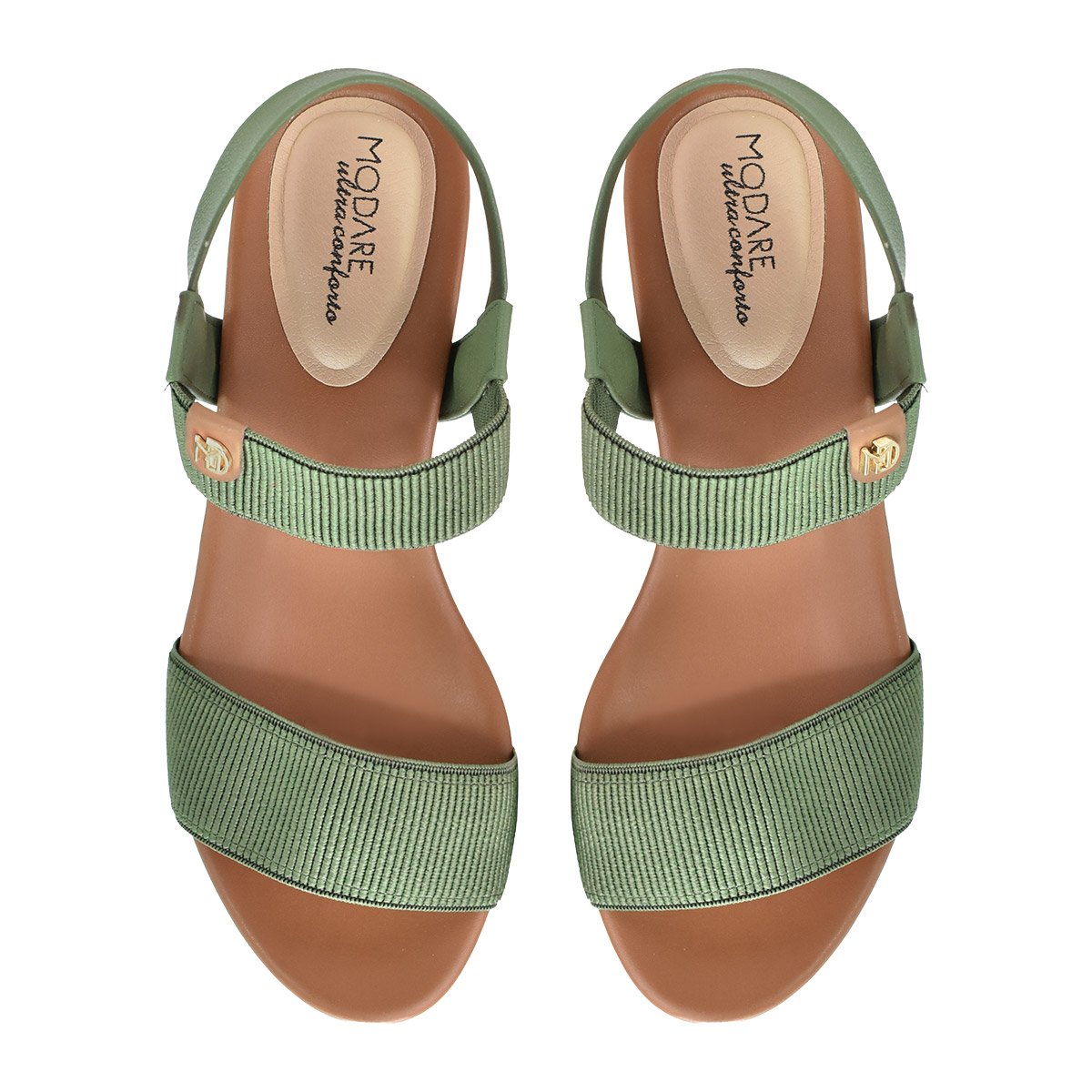 Sandalia Modare Verde Salvia Feminina Salto Bloco Casual Verde 2