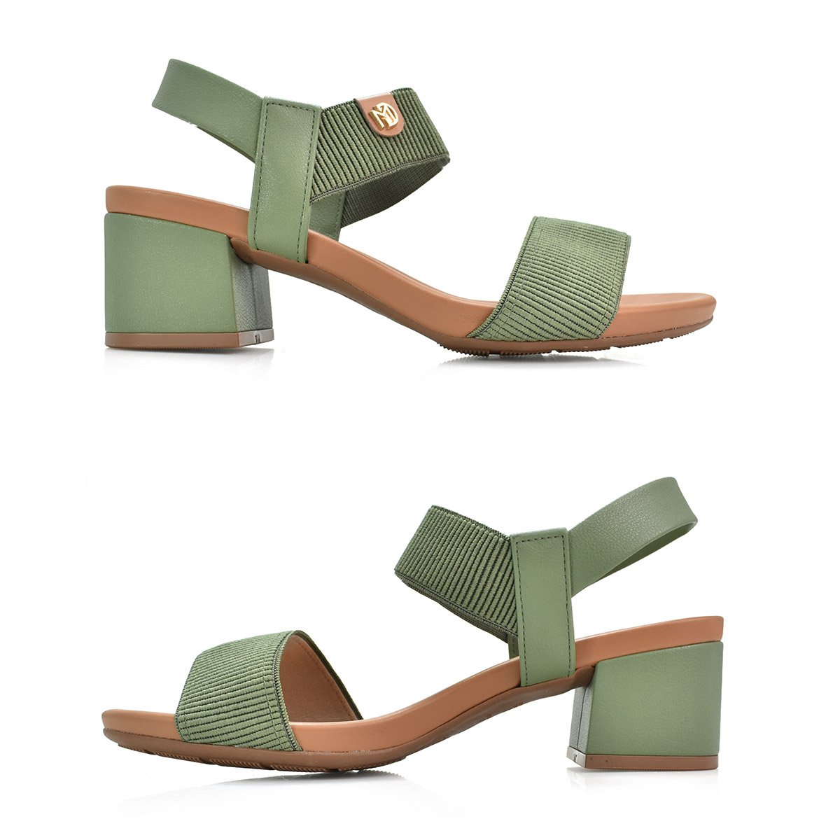 Sandalia Modare Verde Salvia Feminina Salto Bloco Casual Verde 3