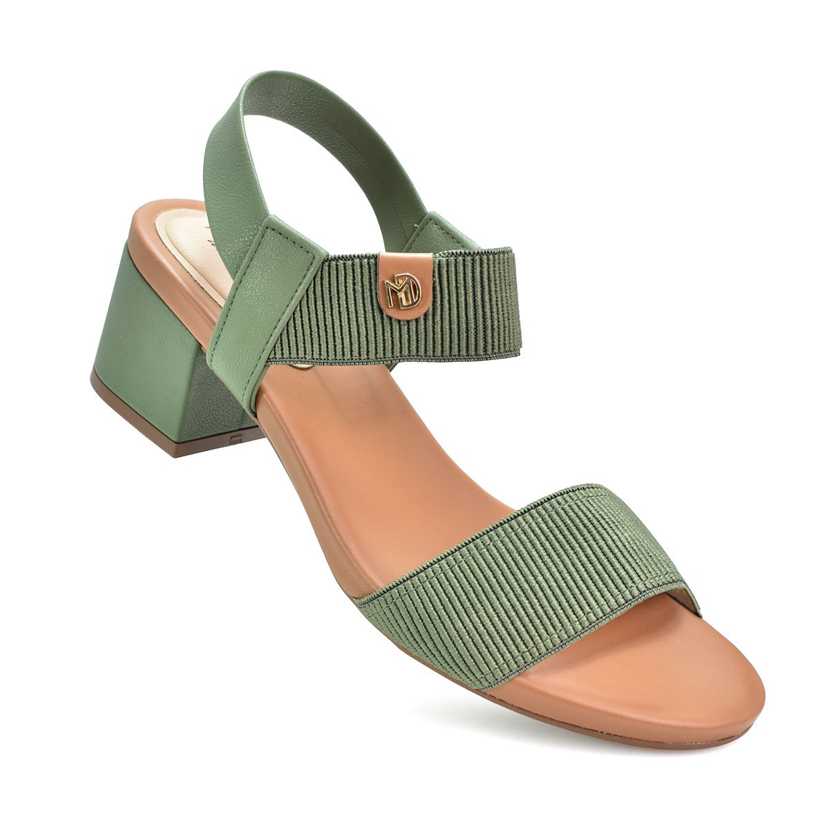 Sandalia Modare Verde Salvia Feminina Salto Bloco Casual Verde 4