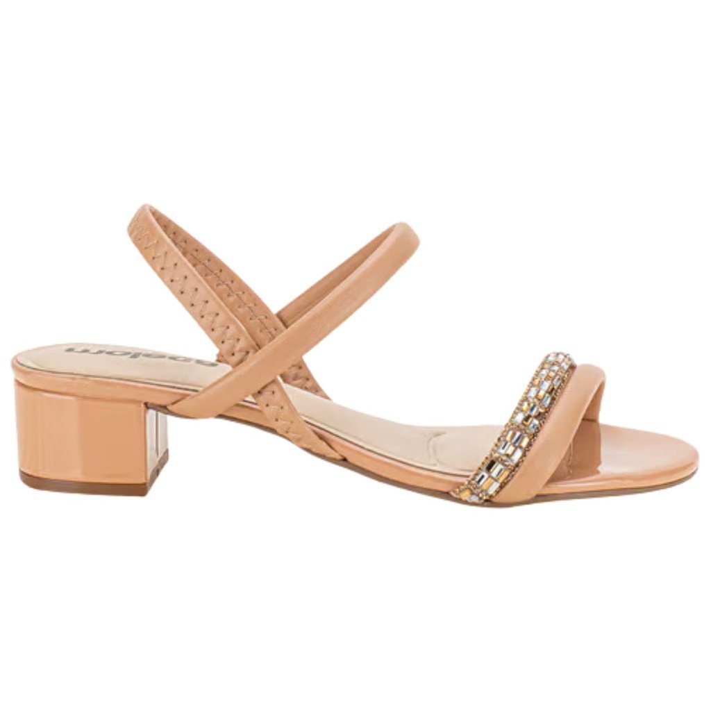 Sandalia Moleca Salto Bloco Baixo Tira Brilhante Feminina 