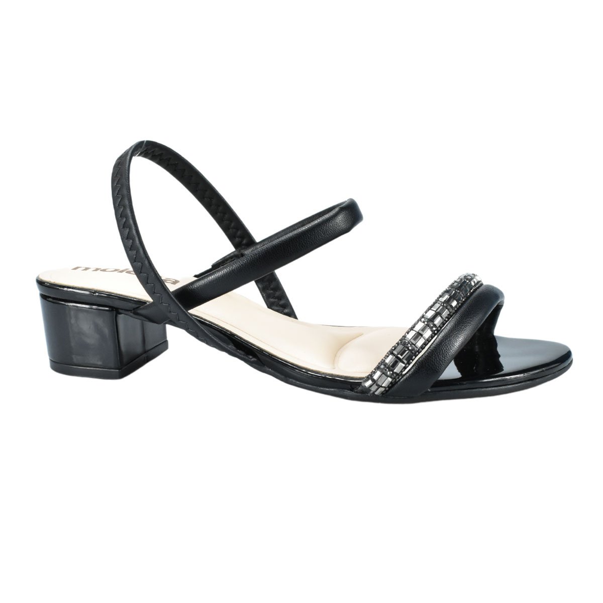 Sandalia Feminina Salto Baixo Moleca 5259846 Preto 2