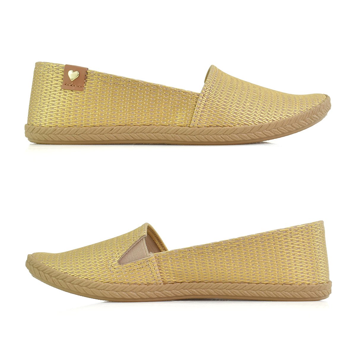 Sapatilha Moleca Feminino Metalizada Dourado Bege Versatil Dourado 4