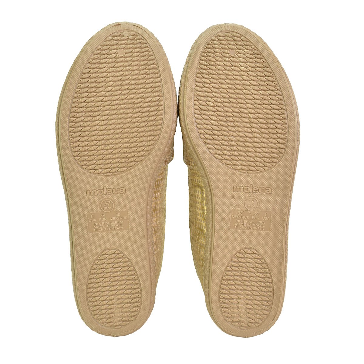 Sapatilha Moleca Feminino Metalizada Dourado Bege Versatil Dourado 6