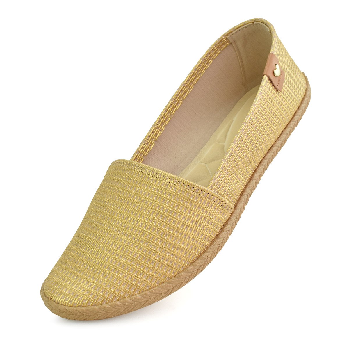 Sapatilha Moleca Feminino Metalizada Dourado Bege Versatil Dourado 7