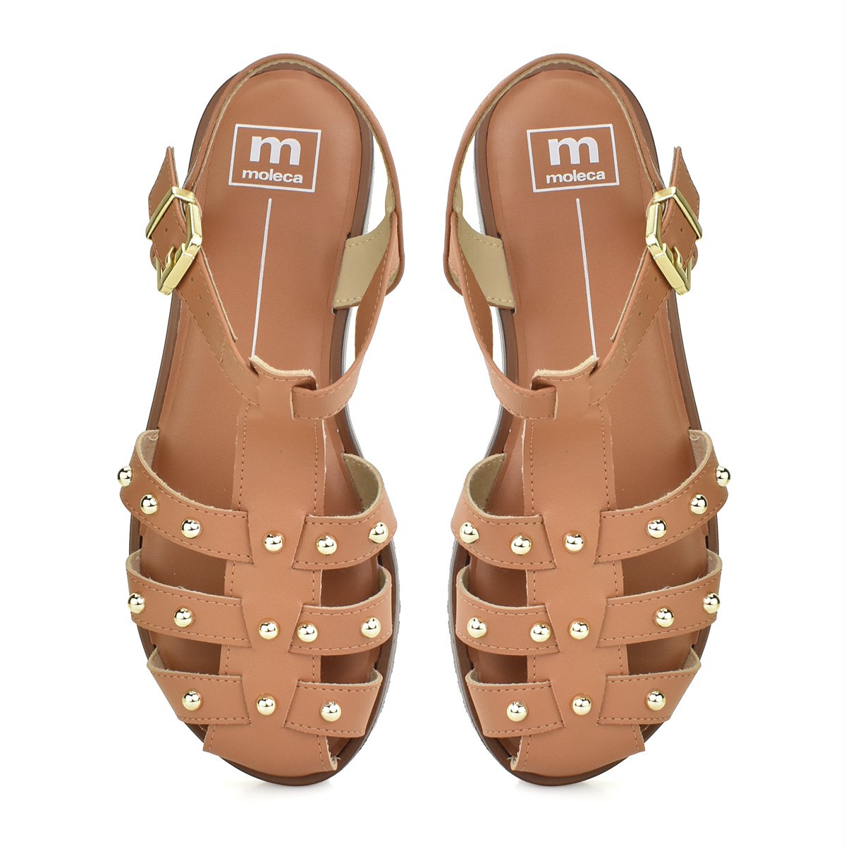 Sandalia Moleca Napa Turim Leve e Pratica Fivela Ajustavel Marrom 3