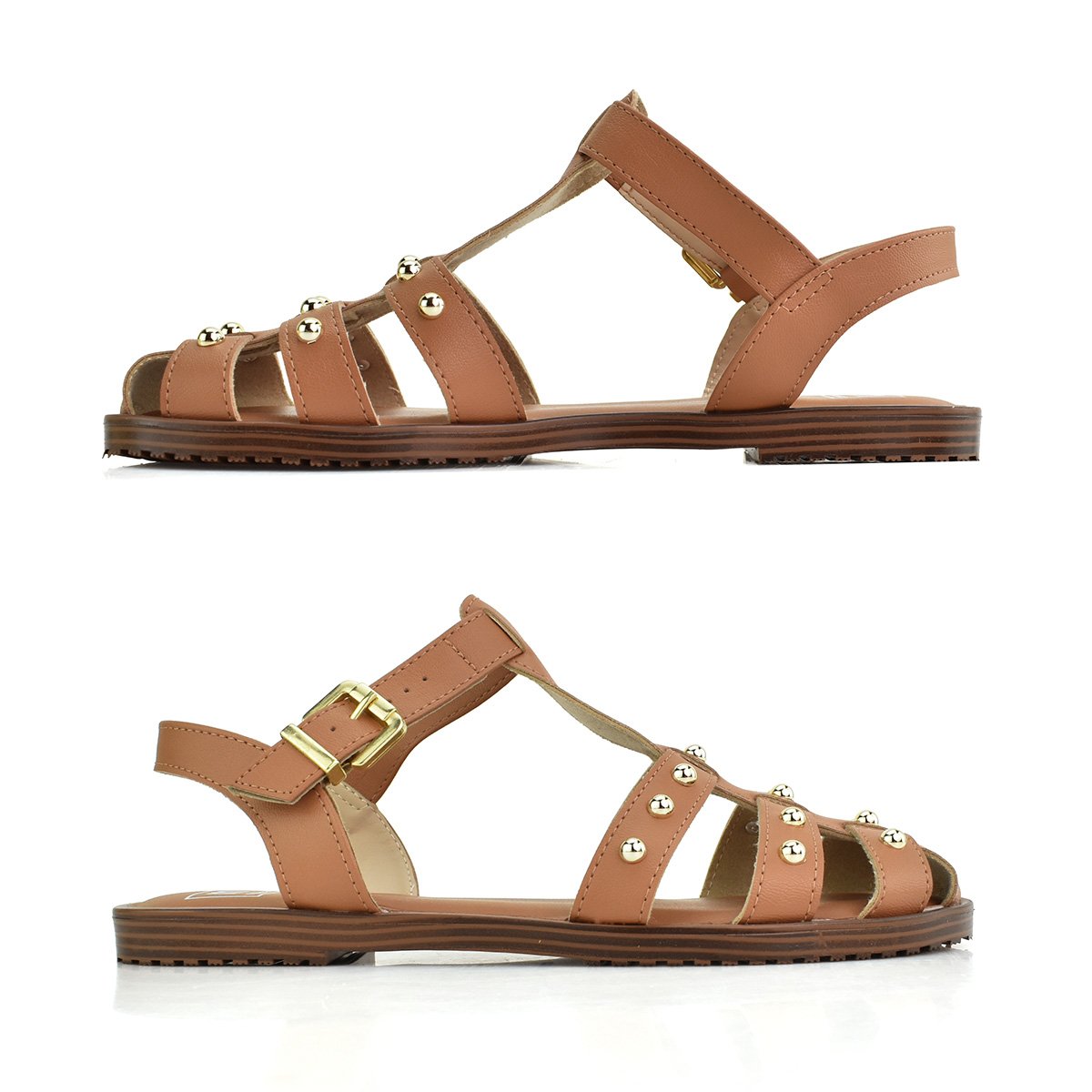 Sandalia Moleca Napa Turim Leve e Pratica Fivela Ajustavel Marrom 4