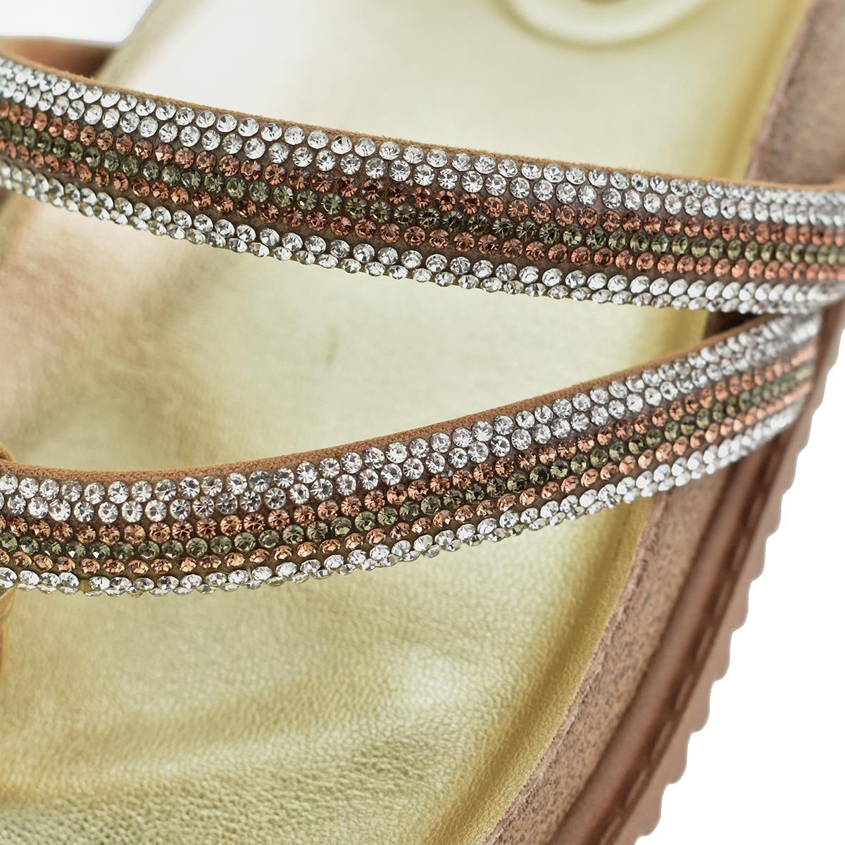 Papete Beira Rio De Dedo Plataforma Pedraria Feminino Dourado Dourado 5