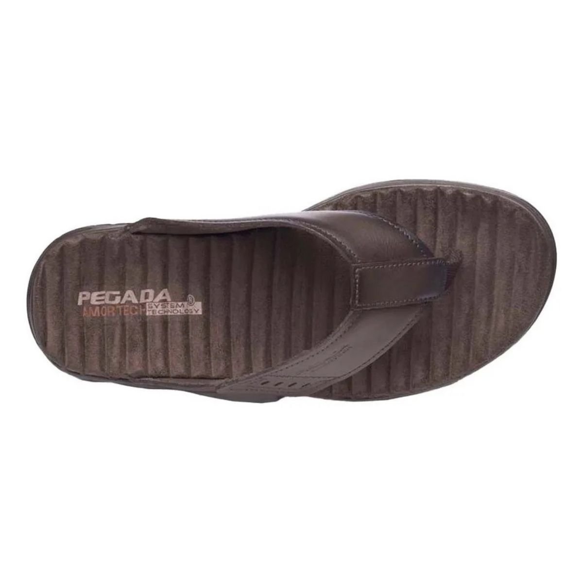 Chinelo Pegada Couro Cravo Conforto Masculino Marrom 4