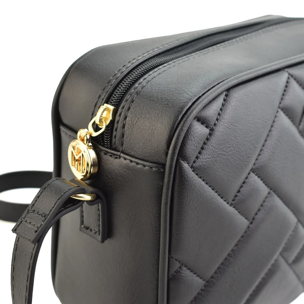 Bolsa Modare Estruturada Napa Preto Feminina Transversal Preto 5