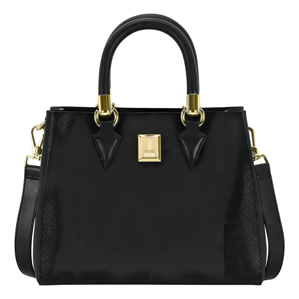 Bolsa Vizzano Napa Calf Preta Transversal Feminina