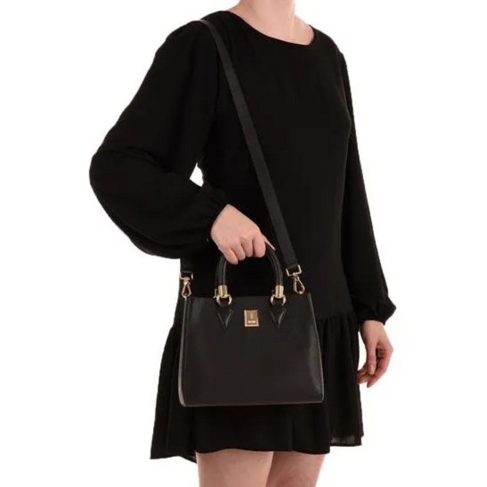 Bolsa Vizzano Napa Calf Preta Transversal Feminina Preto 2