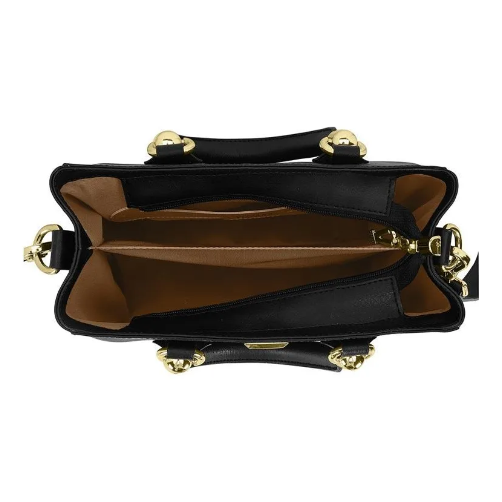 Bolsa Vizzano Napa Calf Preta Transversal Feminina Preto 3