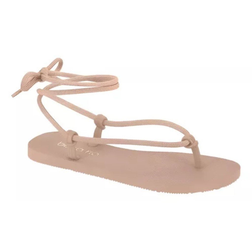 Sandalia Chinelo Beira Rio Cadarco de Amarrar Feminino Nude