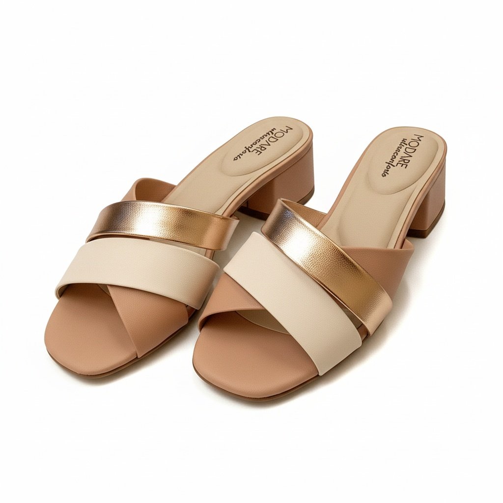 Sandalia Modare Nude Ouro Rosado Feminina Ortopedica Bege 4