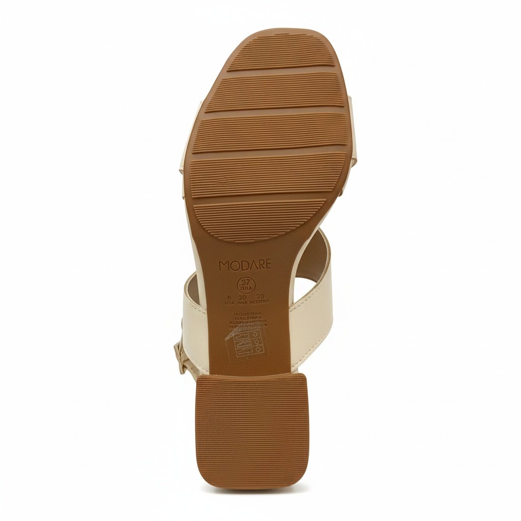 Modare Sandalia Creme Napa Floather Feminina Ortopedica Bege 6