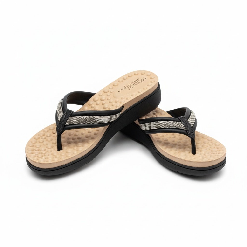 Modare Tamanco Preto Cristal Design Feminino Preto Casual Preto 2