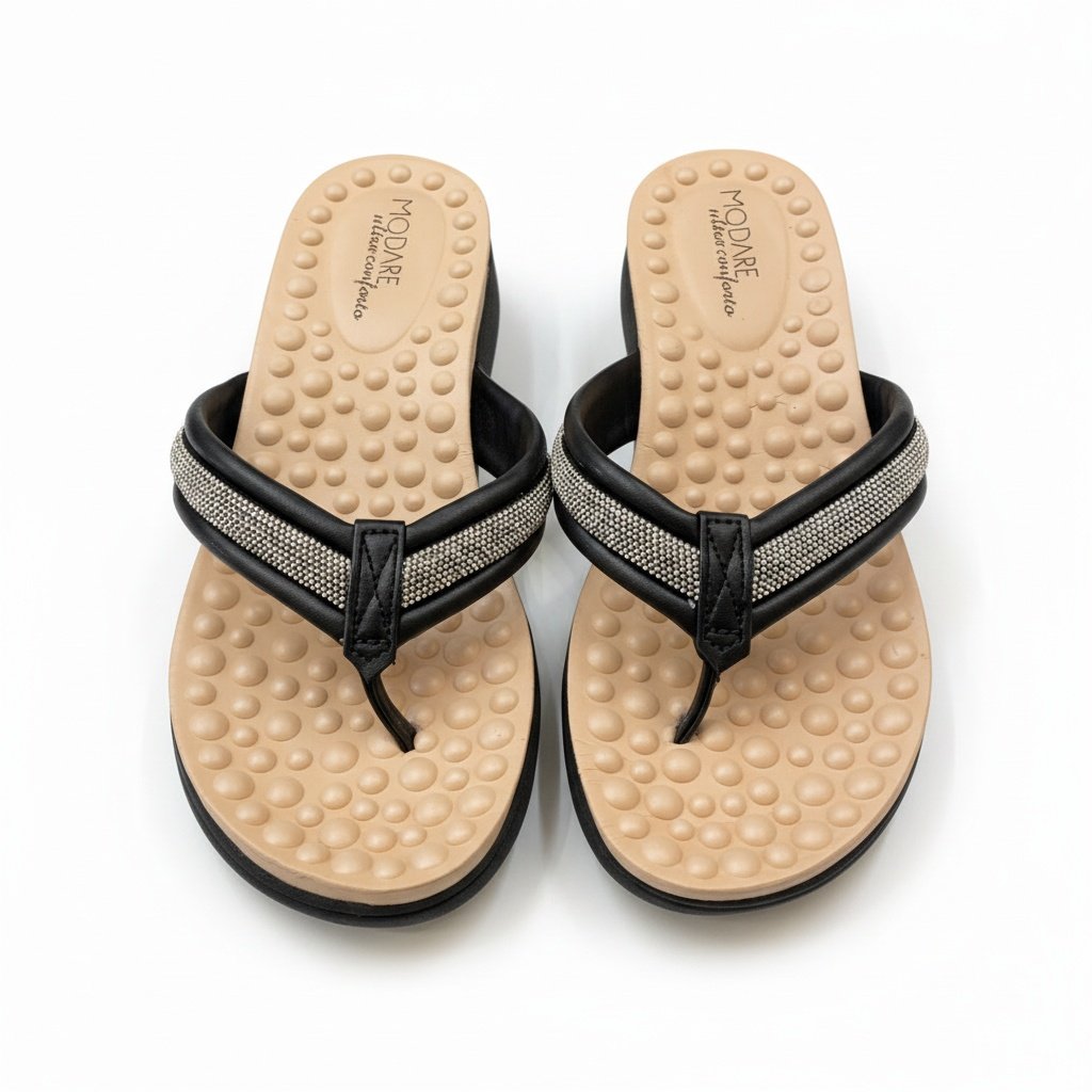 Modare Tamanco Preto Cristal Design Feminino Preto Casual Preto 3