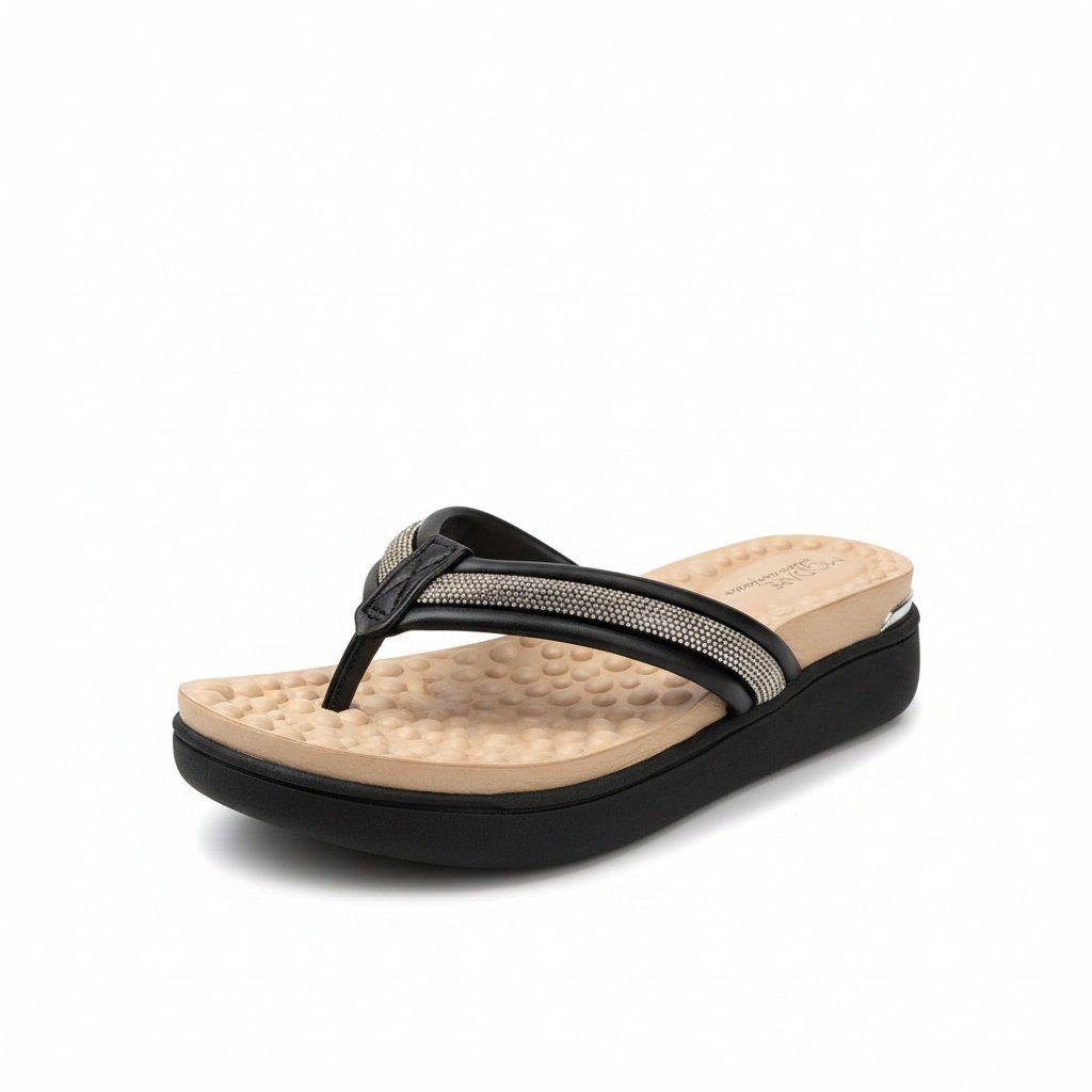 Modare Tamanco Preto Cristal Design Feminino Preto Casual Preto 5