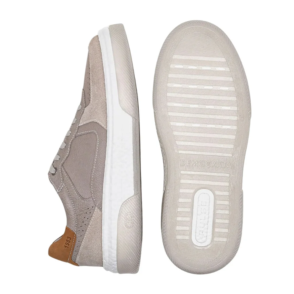 Sapatenis Democrata Casual Denim Beat Pulse Off White Cinza 3