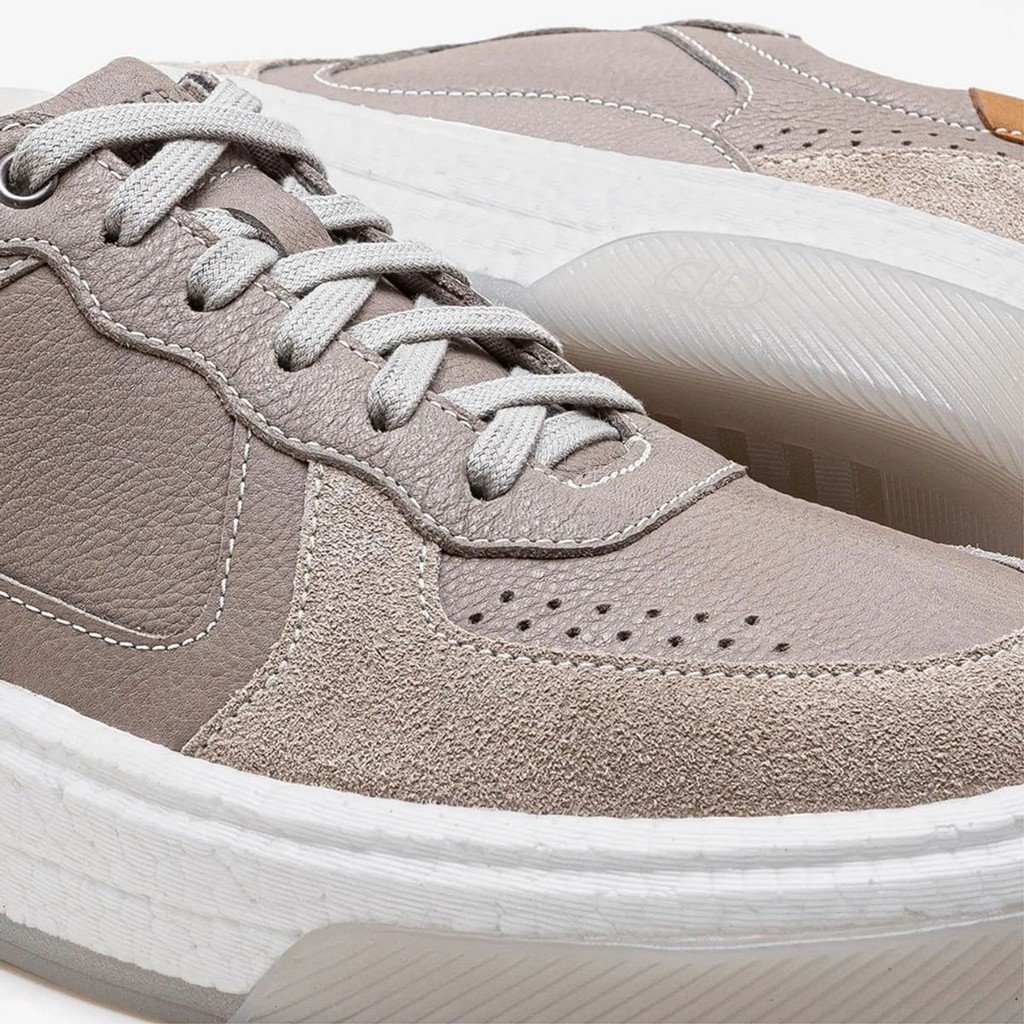 Sapatenis Democrata Casual Denim Beat Pulse Off White Cinza 4