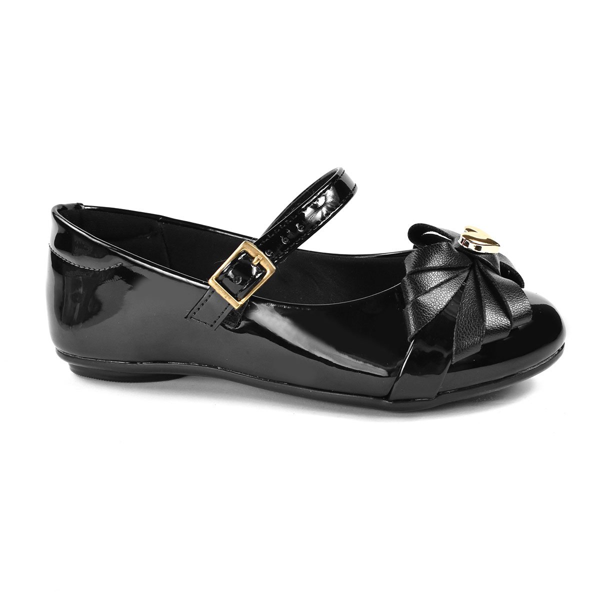 Sapatilha Molekinha Infantil Preto Laco Casual Preto 2