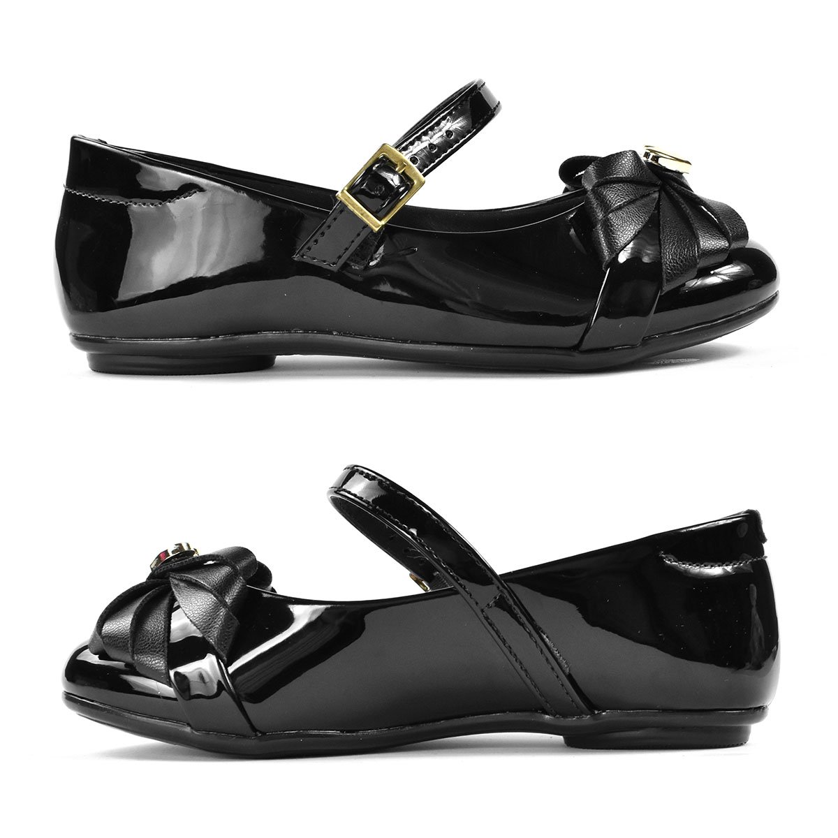 Sapatilha Molekinha Infantil Preto Laco Casual Preto 3