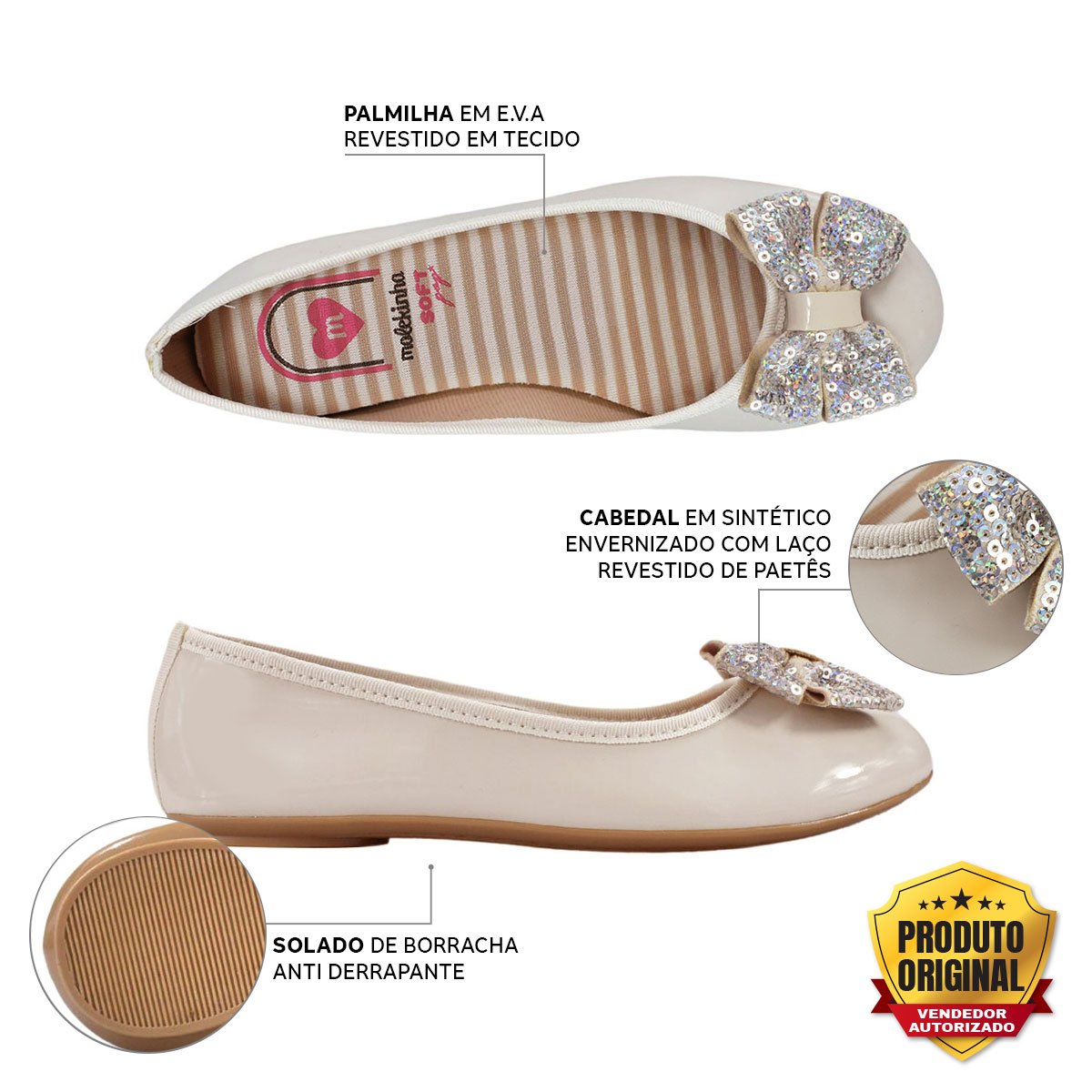 Sapatilha Infantil Molekinha Menina 2502390 Bege 3