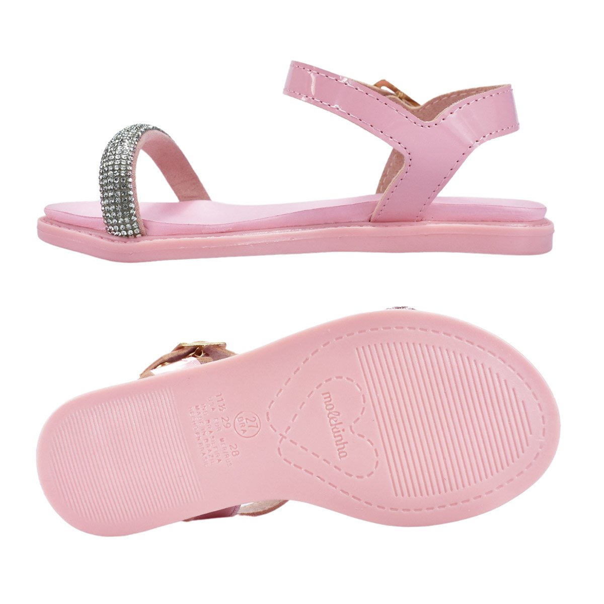 Sandalia Rasteira Infantil Molekinha Menina 2312258 Rosa 5