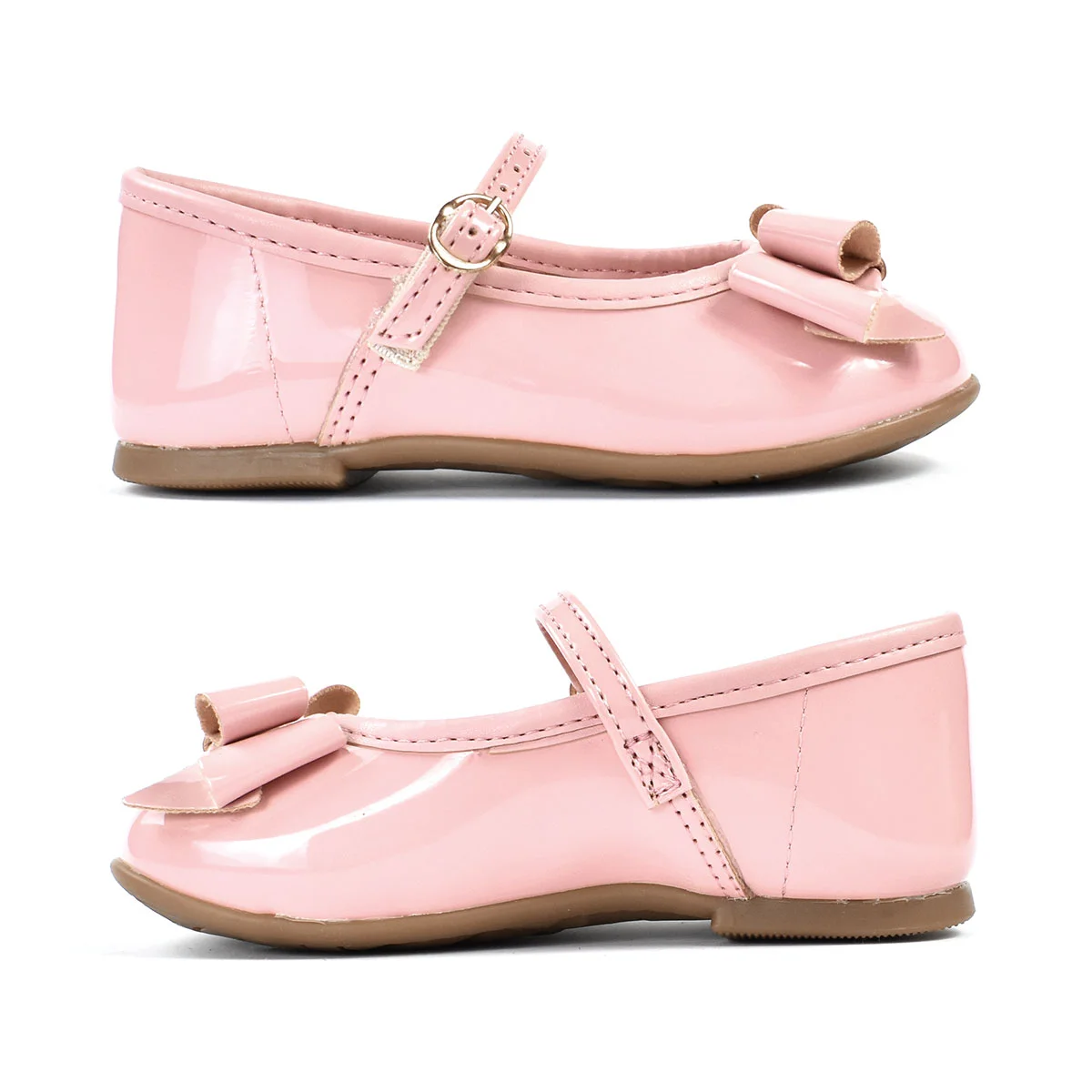 Sapatilha Molekinha Brilho Laco Infantil Rosa Rosa 4