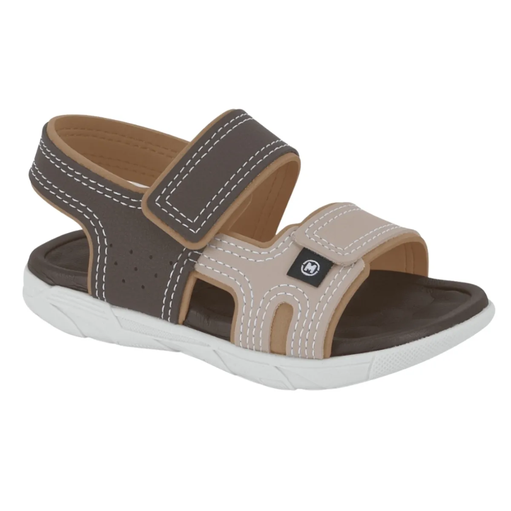 Sandalia Molekinho Infantil Meninos Conforto Ajustavel Marrom 2