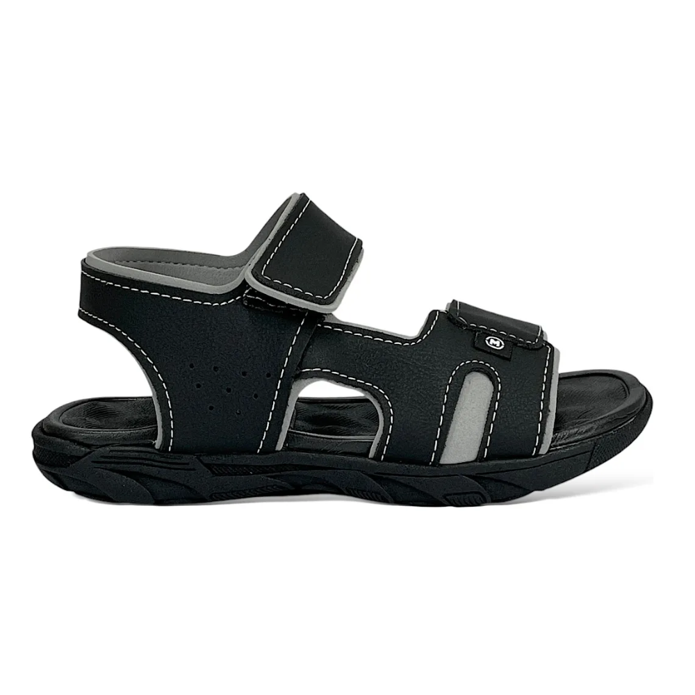 Sandalia Molekinho Infantil 2524331 Meninos Ajuste Velcro Preto 2